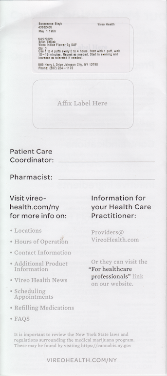 ./2023-05-27 - Vireo Health MMJ Purchase 22 - 3 x 7 Vireo Indica Flower SAF - 21 gm.png